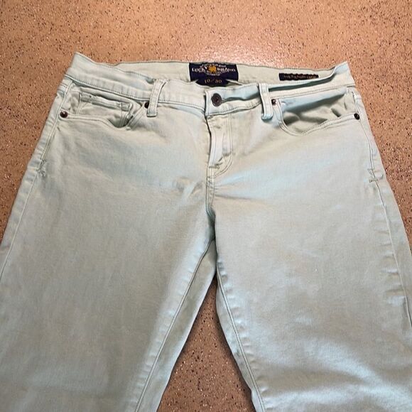 Lucky Brand Zoe Straight Crop Jeans in Mint Green sz 10/30 - Picture 16 of 16